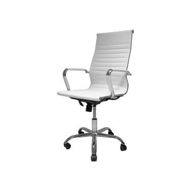 Imagem de Cadeira de Escritório Stripes Presidente Charles Eames Eiffel Branca - Design Moderno, Ergonômica, Base Eiffel