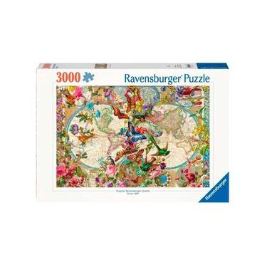Imagem de Puzzle 3000 peças Mapa-Múndi Flores e Fauna - Importado - Ravensburger Puzzle 3000 peças Mapa-Múndi Flores e Fauna Ravensburger 17117-0
