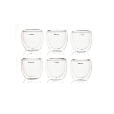 Imagem de Jogo 6 Copos de Chá Café de Parede Dupla 250ml Bugatti