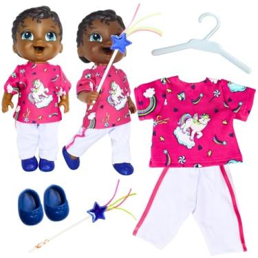 Imagem de CASINHA 4, KIT ROUPA BONECA PARA BABY ALIVE - UNICÓRNIO MÁGICO - 5 PÇS