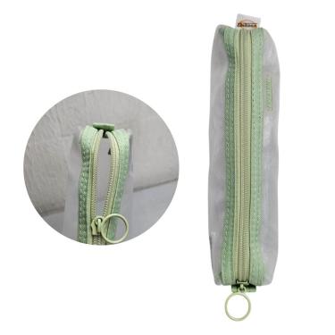 Imagem de Estojo Transparente Premium Material Escolar Organizador Caneta Lápis Borracha Volta as Aula Moderno