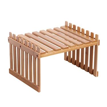 Imagem de Prateleira de plantas bambu para bancada Suporte vaso flores multifuncional Organizador DIY sala estar quarto sacada mes