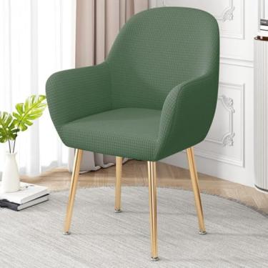 Imagem de Capa de cadeira curvada à prova d'água, capas de cadeiras de jantar com destaque, protetor de cadeira removível, ajuste universal, para sala de jantar, escritório, decoração de casa, verde cipreste ||