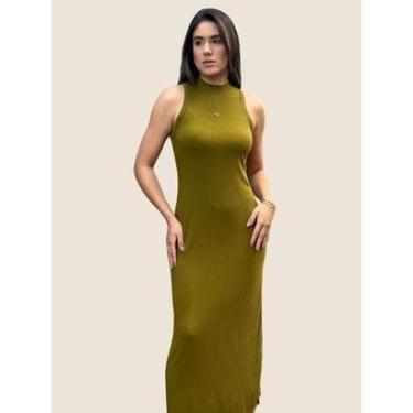 Imagem de Vestido Canelado Mini Placa Prata Colcci Cor:;Tamanho:M-Feminino