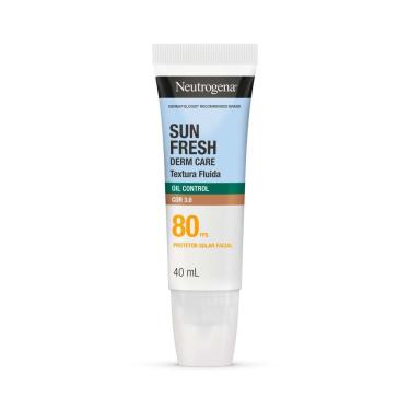 Imagem de Protetor Solar Facial Neutrogena Sun Fresh Derm Care FPS80 Cor 3.0 Oil Control 40ml