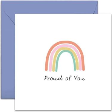 Imagem de Cartão Old English Co. Rainbow Proud Of You para filho ou filha - Proud of You Card for Him or Her - We're Proud of You Card for Kids - Formatura, New Job, University, Back To School | Em branco por