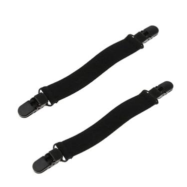 Imagem de SHUNGXINYI 2 peças de tiras de bota ajustáveis clipe de bota elástico alças de perna para homens e mulheres, preto (2)