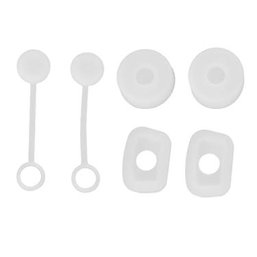 Imagem de Generic Conjunto de Rolha de Palha de Copo de Silicone, 6 Peças, Prevenção de Derramamento para Atividades Ao Ar Livre, Kit Portátil de Tampa de Palha para Viajantes (Transparente)