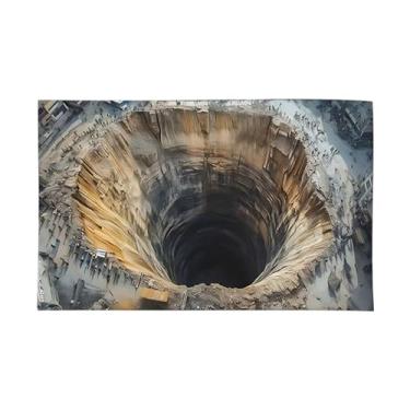 Imagem de Tapete Com Efeito Visual Ilusão De Ótica,Antiderrapante e de Secagem Rápida Decoração Divertida | Tapete de Ilusão 3D,para Aniversário Halloween Casa Feriado Ano Novo Festa Véspera Entrada Sala de Est