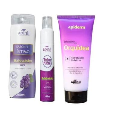 Imagem de Kit Íntimo Babbaloko Uva, Sabonete Íntimo + Perfume Íntimo + Loção Hidratante Orquídea
