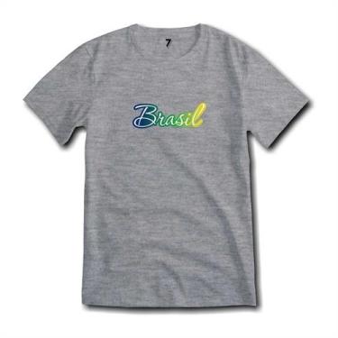 Imagem de Camiseta Brasil Escrita Degradê Malha Fria Antipilling - Sete Sete Esp