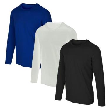 Imagem de Kit com 3 Camisetas Proteção Solar UV +50 Masculina Slim Fitness - Sli