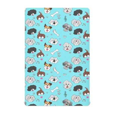 Imagem de SEHANY Lençol de berço de cachorro fofo para meninos e meninas, macio, respirável, elástico, lençol com elástico padrão para bebês de 27 x 99 cm