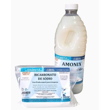 Imagem de KIT ROUPAS MAIS BRANCAS - SABÃO LÍQUIDO AMONIX 2L+ BICARBONATO 500g - 