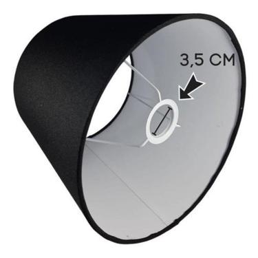 Imagem de Cúpula De Abajur Luminária Tecido Cônica 15X20X15 - Preto