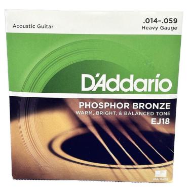 Imagem de Cordas Aço D`Addario Phosphor Violão Ej18 Tensão 014 Bronze