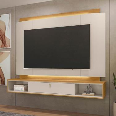 Imagem de Home Painel Havana Para Até 75 Polegadas Com Led Tauari/off White Fosco