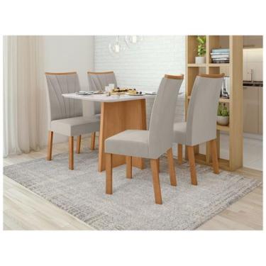 Imagem de Mesa de Jantar 4 Cadeiras Retangular Frassino Móveis Lopas Celebrare, 