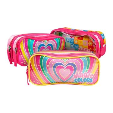 Imagem de Estojo Infantil Kit Retangular Duplo Magi