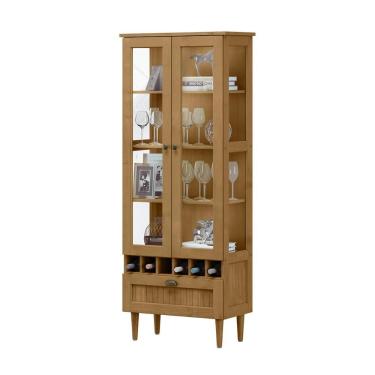 Imagem de Cristaleira Roma Em Pinus 2 Portas Soft-close Freijo-fosco Freijo-fosco