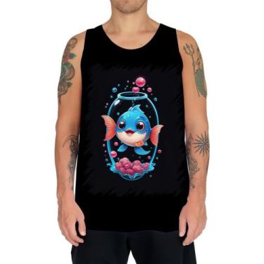 Imagem de Camiseta Regata Peixinho Feliz no Aquário Peixe 4 - Kasubeck Store®, X