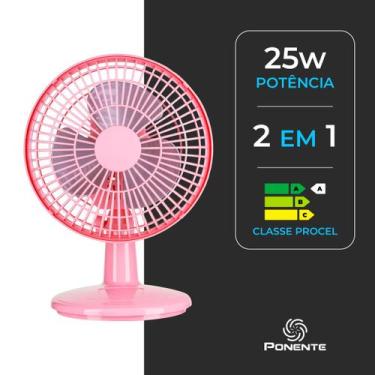 Imagem de Ventilador de Mesa Mini 20 cm Turbo Potente 3 Pás com Inclinação Verti