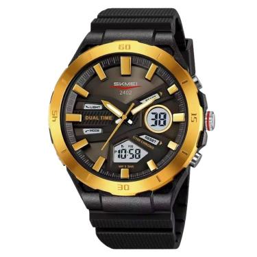 Imagem de Relógio Masculino Skmei AnaDigi 2402 Dourado e Preto