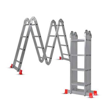 Imagem de Escada Multifuncional 4x4 Em Alumínio 16 Degraus 8 Posições - WORKER