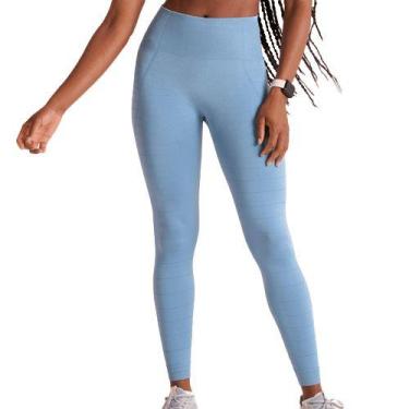 Imagem de Calça Legging Shine Seamless  Academia Poliamida Lupo Sport, Azul, P