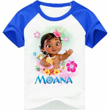 Imagem de Camiseta Raglan infantil Moana Baby - Azul