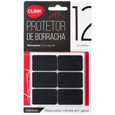 Imagem de Kit 12 Unidades Protetores Pé Moveis Borracha Piso Resistente Retangular Anti deslizante Proteção