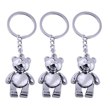 Imagem de 3 Pecas Chaveiro De Urso Chaveiro De Bolsa Chaveiro Da Sorte Boneca De Pelúcia Pingente De Bolsa Chaveiro De Carro De Metal Chaveiros Personalizados Saco Cara Liga De Zinco Animal