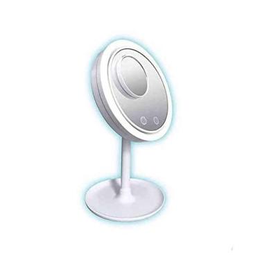 Imagem de Espelho Maquiagem Led Ventilador Touch Beleza Iluminador 5x Aumento USB