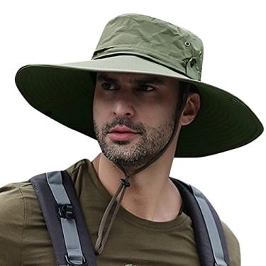 Imagem de Chapéu de sol, Moniss Chapéu de sol de aba larga proteção UV chapéu de balde dobrável para pesca caminhada acampamento 12 cm aba