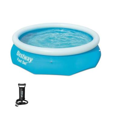 Imagem de Piscina Inflável Plastico 4600L Com Bomba Ar Manual - Bestway