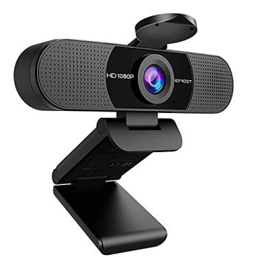 Imagem de EMEET Webcam 1080p com microfone, câmera Web C960, webcam de streaming de 2 microfones, câmera de computador FOV de 90°, webcam USB Plug and Play para chamadas online/conferências,