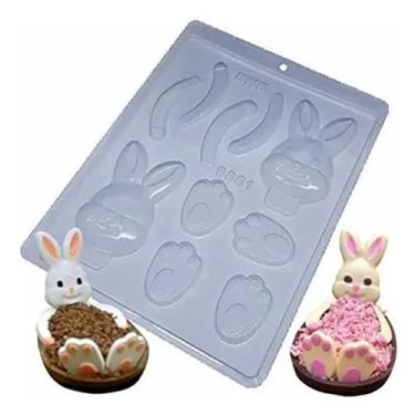 Imagem de Kit 10 Formas P/Pascoa Partes Coelho De Chocolate 9861 Bwb