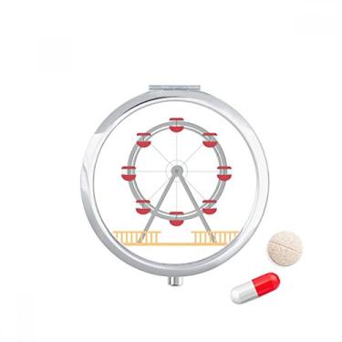Imagem de Caixa de comprimidos colorida com estampa de roda-gigante para parque de diversões, caixa de armazenamento de medicamentos