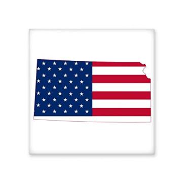 Imagem de Kansas USA Mapa Estrelas Listras Bandeira Formato de Piso de Cerâmica Brilhante Decalque Pedra Adorna de Tijolos Vitrificados