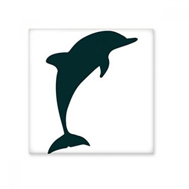 Imagem de Azulejo de cerâmica azul oceano amigável ao dólar golfinho brilhante decalque pedra adornada tijolo vitrificado