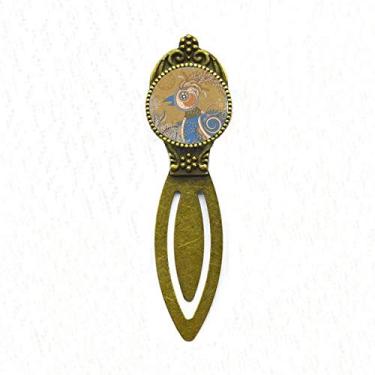 Imagem de Marcador de página de etiqueta de flor dourado Ukiyo-e folhas retrô para escritório