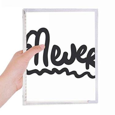 Imagem de Caderno de anotações com frase Never Funny Handwriter, diário de folhas soltas recarregável, papelaria