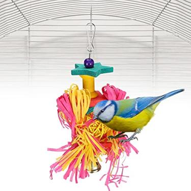 Imagem de Naroote Brinquedos de mastigação de pássaros, brinquedo triturador de gaiola de papel picado para pássaros para