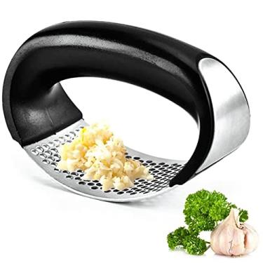 Imagem de Espremedor Amassador Triturador de Alho em Aço Inox Abs Prático para Cozinha