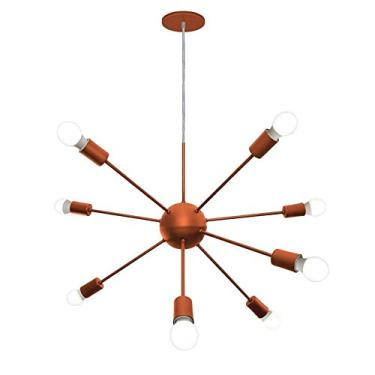 Imagem de Lustre Pendente Bivolt 8 Lâmpadas Sputnik Woods! Cobre Fosco