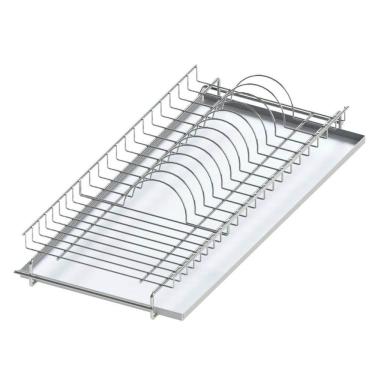 Imagem de Escorredor de Pratos Louças Aéreo 670mm Fixo Embutir Elevatta Bandeja Inox Dimec