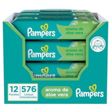 Imagem de Lenços Umedecidos Pampers Aroma de Aloe Vera, 576 Unidades