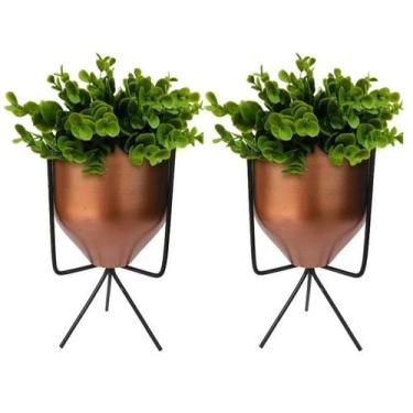 Imagem de Vasos Decorativo Com Planta Artificial Frase Decoração Sala - Yabox