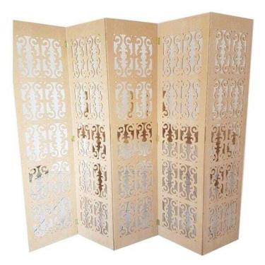 Imagem de Biombo 5 Folhas 215X180cm Mdf Modelo 2 Cru Vazado