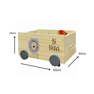 Imagem de Caixote Toy Box Organizador De Brinquedos Com Rodinhas Brave - Curumim